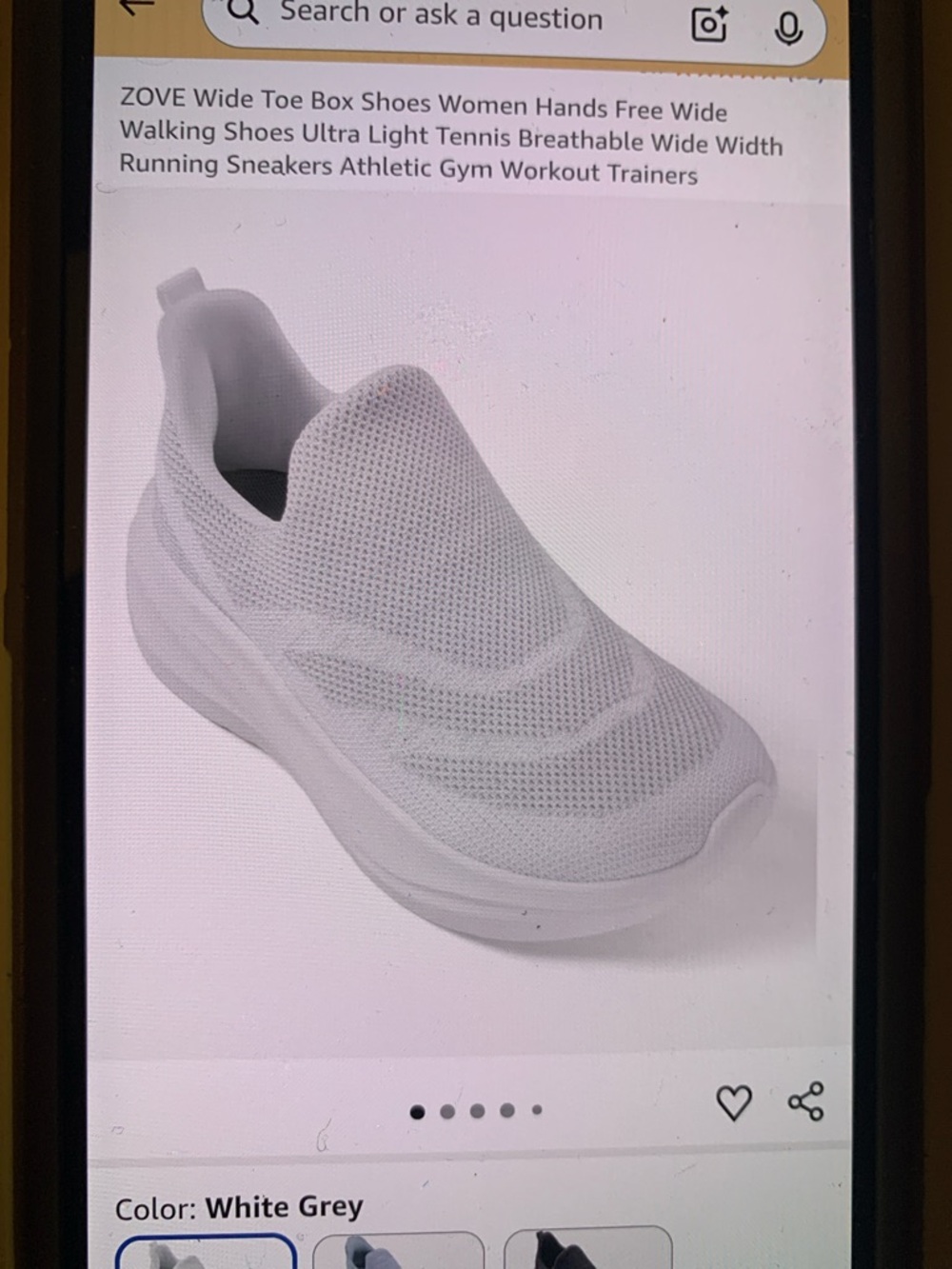 Amazon White Grey Slip-On Knit Women's Sneakers